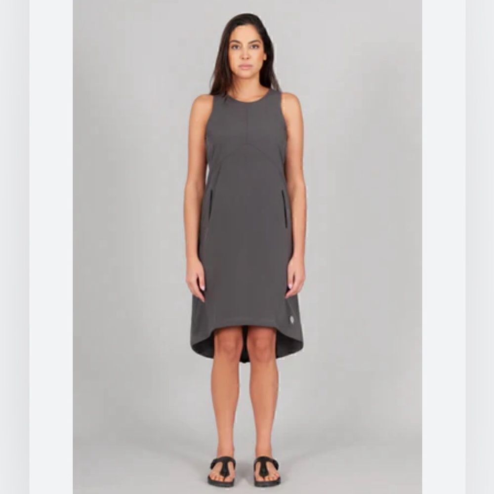 Indygena Blando II sleeveless high low dress charcoal gray
